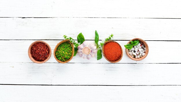Assorted spices and herbs